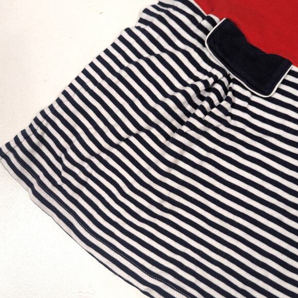 Bella Bliss Dress Girl Sz 5 Red Navy Stripe Shift Sleeveless Boutique Drop Waist - Picture 3 of 6